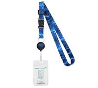 WOCOCN Cruise Ship Lanyard with Adjustable Neck Strap and Waterproof Clear Card Holder, Free Retractable, Carry with You to Protect Your Valuables (Starry Sky Blue)