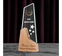 WOCOCN Custom Personalized Crystal Trophies and Plaques, Exclusive Customization, Symbol of Honor, Applicable to Celebrations, Awarding Activities and Other Scenarios (Crystal D)
