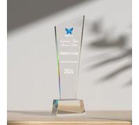 WOCOCN Custom Personalized Crystal Trophies and Plaques, Exclusive Customization, Symbol of Honor, Applicable to Celebrations, Awarding Activities and Other Scenarios (Crystal A)