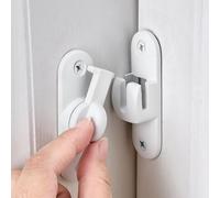 Wocoe Matte White 90/180° Barn Door Latches，Right Angle Door Lock,Zinc Alloy Flip Latch for Cabinets, Barn, Bathroom,Windows, Gardens, Cabinets and Small pet Cages