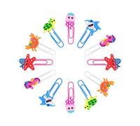 wocoxo Cute Animal Bookmark, 12 Pieces Unique Funny Pretty Paper Clips Bookmarks for Kids Teens Boys Girls Students (Ocean Animals)