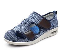 WoCOyo Men's Diabetic Slippers Breathable Hollow Out Adjustable Closure Non Slip Diabetic Shoes for Swollen Feet for Arthritis Feet for Anyone Who Suffers from Sensitive,002,42EU