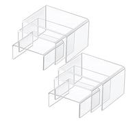 wocpvm 6 Pcs Acrylic Stands for Display Perspex Display Stands Clear Acrylic Display Risers 3 Sizes for Cupcakes, Jewellery Stands, Shops, Stalls, Ornaments, Models etc
