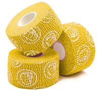 WOD Nation Weightlifting Hook Grip Tape - Bulk 3 Pack (23ft Per Roll) Comfortable & Stretchy Athletic Thumb Tape for Weight Lifting, Excercise & Cross Training - Protect Thumb, Wrist & Finger (Yellow)