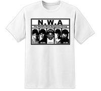 WOD NWA Album T Shirt - Easy E DR DRE The Chronic ICE Cube Hip HOP (S-3XL) Compton White