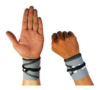 WOD Wear Wrist Wraps for Powerlifting, Strength Training, Bodybuilding, Cross Training, Olympic Weightlifting, Yoga Support - One Size Fits All (Gray/Black Stitch)