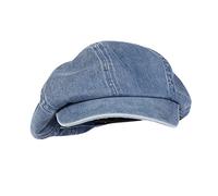 Wodaji Unisex Oversized Denim Newsboy Painter Hat Puffy Baker Boy Beret Flat Cap, Blue, One size