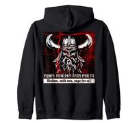 Wodan Odin ancient Germans Futhark Runes Berserker Vikings Zip Hoodie