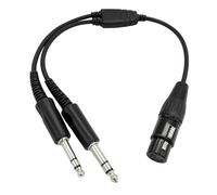 WODASEN Aviation Headset Adapter AB-GA 5 Pin Female Airbus XLR to GA Dual Plug Connector Cable for Pilot Helicopter General Aviation Twin Plug Headphone Adaptor