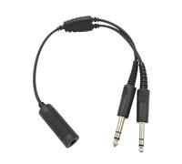 WODASEN Civilian U-174 Helicopter Headset Plug to GA Dual Plugs General Aviation Headsets Adapter U174/U TP-120 to Twin PJ-068 PJ-055 Fixed-Wing Airplane Connector Pilot Extension Cable Converter Cord