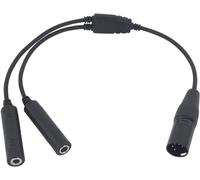 WODASEN General Aviation GA Dual Plugs Headset to Airbus XLR 5 Pin Headsets Adapter .206” & .25” Jacks Twin Plug PJ-068 PJ-055 Connector Cord Pilot Headphone Extension Cable Converter