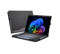 WODBAO for Dell Latitude 7455 14'' Laptop Case and Latitude 7450/7440 Drop Resistant Leather Case 2-in-1 PU Leather 14" Laptop Sleeve (Dark Gray)