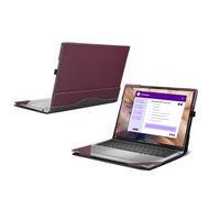WODBAO Laptop Case for Dell Pro 14 Plus PB14250[not Compatible with Any Other Model] ，Pro 14 Plus Laptop or 2-in-1 PB14255，PU Leather Inside Pocket Cover (Wine red)