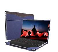 WODBAO Laptop protection case for Lenovo ThinkPad X1 carbon generation 11/10/9 2023-2021 and ThinkPad X1 Yoga Gen 8/7/6 2023-2021 laptop drop protection PU leather case (Dark blue)