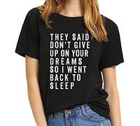 wodceeke Women's Casual Tops Short Sleeve Summer Letter Print T-Shirts Blouse(Black,XXL)