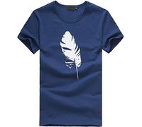 wodceeke Women's Loose Short-Sleeved Leaf Print T-Shirt Graphic Casual Tops Blouse