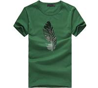 wodceeke Women's Loose Short-Sleeved Leaf Print T-Shirt Graphic Casual Tops Blouse