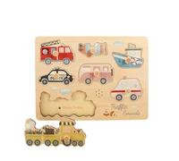 WoddyGo Vehicle Sound Puzzle for Toddlers, Wooden Transport Peg Puzzle with Realistic Noises, Montessori Educational Toy for 18 Months+, Early Years Development Toy