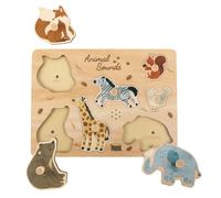 WoddyGo Wooden Sound Puzzle for Toddlers Age 18M+, Animal | Peg Puzzle with Realistic Sounds, Montessori Educational Toy for Pre-schoolers