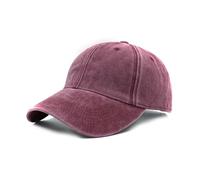 Wodeal Oversized Baseball Hats for Men Big Heads, Adjustable Washed Cotton XL/XXL Plain Baseball Cap, Burgundy, One size
