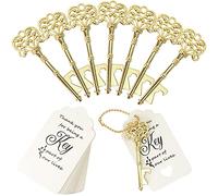 WODEGIFT WD-101G 60 PCS Key Bottle Openers,Vintage Skeleton Key Bottle Opener,Wedding Favors Bottle Opener with Escort Card Tag and Key Chains,Wedding Party Favor Souvenir Gift(Gold)