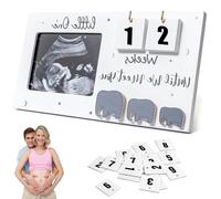 wodehahagou Baby Sonogram Picture Frame Baby Scan Photo Frames Countdown Weeks Wooden Ultrasound Picture Frames Pregnancy Mum to Be Ultrasound Photo Frame Pregnancy Gifts Announcement Gifts