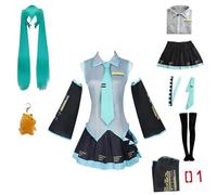 WODEJIAOBAO Role Playing Costumes, Anime H'atsune M'iku Sets, Adult Costumes, Props, Halloween Carnival Party Costumes, Suitable for Stage Play, Role-Playing Enthusiasts, Comic Book Expos (Green,S)