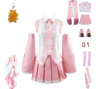 WODEJIAOBAO Role Playing Costumes, Anime H'atsune M'iku Sets, Adult Costumes, Props, Halloween Carnival Party Costumes, Suitable for Stage Play, Role-Playing Enthusiasts, Comic Book Expos (Pink,S)