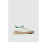 WODEN May White & Basil Nylon Trainers Size: 4, Colour: White Fabric