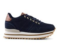 Woden Women's Nora Iii Suede Plateau Sneaker, 009 Dark Navy, 6.5 UK