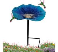 Wodesitiy Bird Bath for the Garden, Waterproof Bird Bath Standing for Outdoors, Handmade Metal Flower Bee Drinker Station, Bird Feeder with Stand for Garden Patio