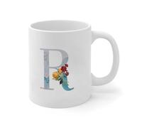 Wodevor Blue Monogram Initial Letter R Coffee Mug White Beautiful Vintage Floral Rose Ceramic Coffee Tea Cups Funny Kitchen White Glossy Mug Birthday Fathers Day Birthday Gift for Family Papa 11oz