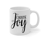Wodevor Choose Joy Mug White Ceramic Coffee Cup Funny Physical Fitness White Glossy Mug Father's Festival Gift for Mommy Cousin 11oz