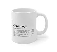 Wodevor Funny Coffee Mugs Granny Noun Definition Coffee Tea Mug Concept Text Typography Rustic Ceramic Mugs Mock Up Gifts for Mom Adults Christian Boys 11oz White