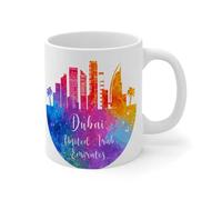Wodevor Funny Coffee Mugs United Arab Emirates Dubai Coffee Cup City Skyline Travel Quote Ceramic Mugs Mock Up Gifts for Sister Adults Instructor Couple 11oz White