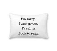 Wodevor Pillow Covers Im Sorry I Can't Go Out. I've Got A Book to Read Throw Pillow Cover 50 * 76cm Square Pillowcase for Couch Bed Car Pillow Case