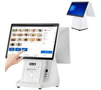 WODEYAODE POS Cash Register Cashier Register,Retail Store Payment Terminal Machine,Smart POS- for Small Business,with 15.6" Touch Screen 58mm Thermal Printer,8GB RAM, 128G SSD(Model D,Dual Screens)
