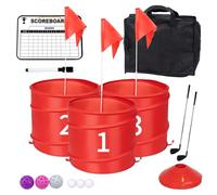 WodGod 3 Pcs Backyard Golf Outdoor Game with 2 Clubs-Outdoor Golf Yard Game for Practice, Golf Chipping Game for Adults and Family,Beach,Camping,Lawm,Park