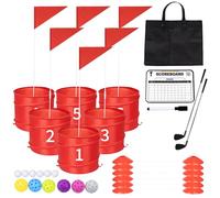 WodGod 6 Holes-Outdoor Backyard Golf Game Set,Outdoor Yard Golf Chipping Game with 2 Clubs,Ball and Flag,Fun for All Crowd, Perfect for Beach,Park,Lawn and Camping