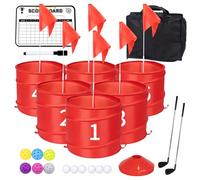 WodGod 6 Pcs Backyard Golf Outdoor Game with 2 Clubs-Outdoor Golf Yard Game for Practice, Golf Chipping Game for Adults and Family,Beach,Camping,Lawm,Park