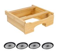 WodGod 9 inch Bamboo Paper Plate Dispenser, Under Cabinet Mount, Kitchen Counter Vertical Paper Plate Organizer