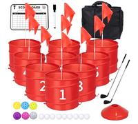 WodGod 9 Pcs Backyard Golf Outdoor Game with 2 Clubs-Outdoor Golf Yard Game for Practice, Golf Chipping Game for Adults and Family,Beach,Camping,Lawm,Park