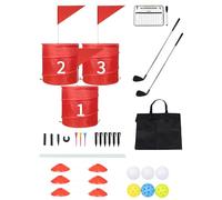WodGod Backyard Golf Game Set with 2 Clubs, 3 Bucket for Golf Practice, Chipping Game for Adults & Family, Outdoor Yard Game for Lawn, Beach, Yard, Camping, Park (3 Pcs Edition)