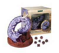 WodGod Dice Tower, Purple worm Dice Tower, D&D Rolling Trays, Tabletop RPGs Accessories,7 Pieces of Multi-Faceted Dice Included