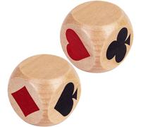 WodGod Double Trump Indicator Big Size 1.57''(4cm) Wooden Dice Cube, Lucky Dice - Great Tools for Euchre, Bridge Cards