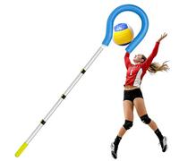 WodGod Volleyball Spike Trainer with Adjustable Pole, Volleyball Hitting Trainer with Question Mark Hook,Double Handed-Bead,Hanging Volleyball Training Belt and Volleyball Spike Assist Strap(No Ball)