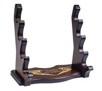 WodGod Wooden Magic Wand Holder and Display Stand,4 Tiered Wood Wizard Wand Holder for Desktop Display Decoration