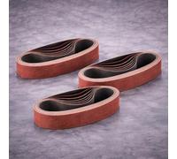 WODHMIEY 10×355mm Aluminium Oxide Sanding Belts 3/8×14 inch - 30PCS Grit 400 600 800 - Fine Grit Sanding Belts for Polishing Buffing Wood Metal Plastic - for Belt Sanders and Precision Finishing