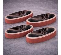 WODHMIEY 10×355mm Aluminium Oxide Sanding Belts 3/8×14 inch - 40PCS Grit 150 180 240 320 - Medium Grit Sanding Belt Kit for Smoothing Deburring Wood Metal Surfaces - Fits for Workshop and Hobby