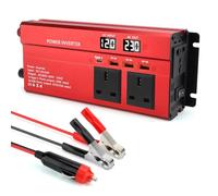 WODHMIEY 1000W Car Power Inverter 12V/24V to 230V Vehicle Voltage Converter with 3 Sockets, 3 USB, 1 Type-C, Dual LED Display, Ideal for Camping, Travel, Motorhomes, Lorries & Emergency Power Supply